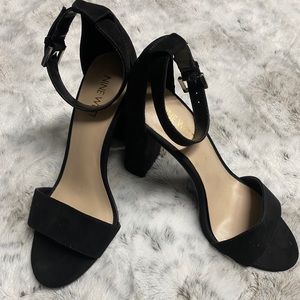 Black open toe heels